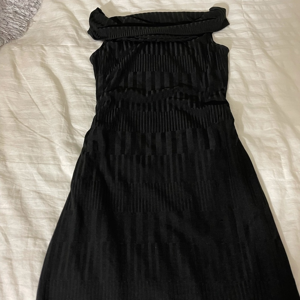 Black under-the-knee dress